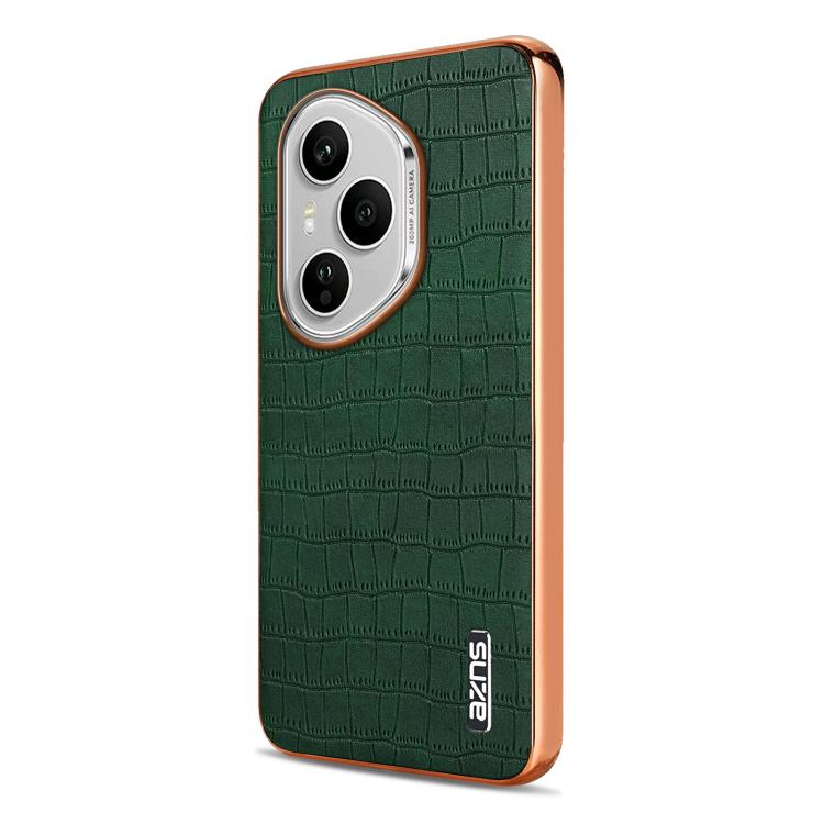 For Honor 400 Pro Global 160.8mm AZNS Electroplated Frame Crocodile Texture Full Coverage Phone Case