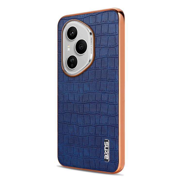 For Honor 400 Pro Global 160.8mm AZNS Electroplated Frame Crocodile Texture Full Coverage Phone Case