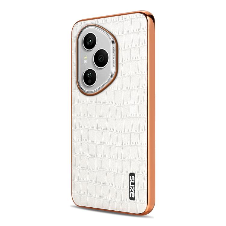 For Honor 400 Pro Global 160.8mm AZNS Electroplated Frame Crocodile Texture Full Coverage Phone Case