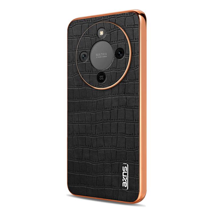 For Honor X70 5G AZNS Electroplated Frame Crocodile Texture Full Coverage Phone Case