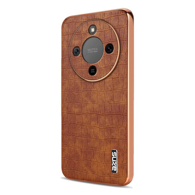 For Honor X70 5G AZNS Electroplated Frame Crocodile Texture Full Coverage Phone Case