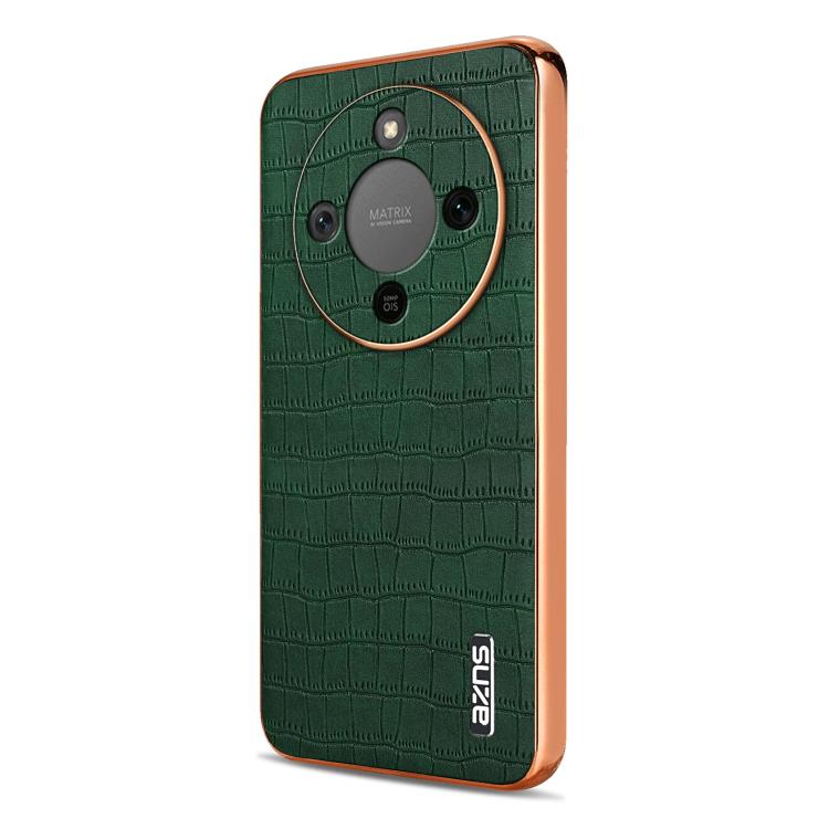 For Honor X70 5G AZNS Electroplated Frame Crocodile Texture Full Coverage Phone Case