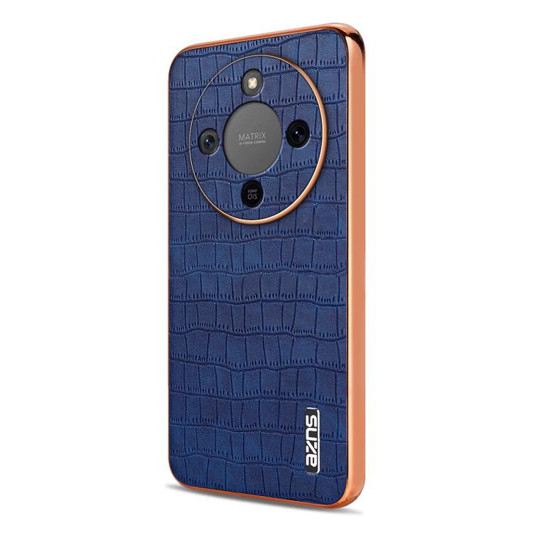 For Honor X70 5G AZNS Electroplated Frame Crocodile Texture Full Coverage Phone Case