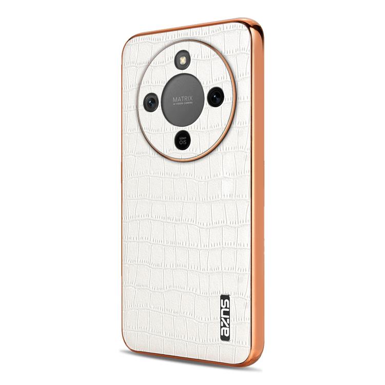 For Honor X70 5G AZNS Electroplated Frame Crocodile Texture Full Coverage Phone Case