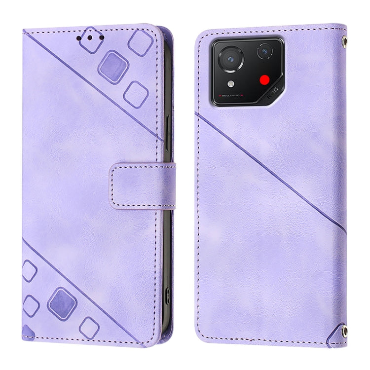For Asus ROG Phone 8 Skin Feel Embossed Leather Phone Case