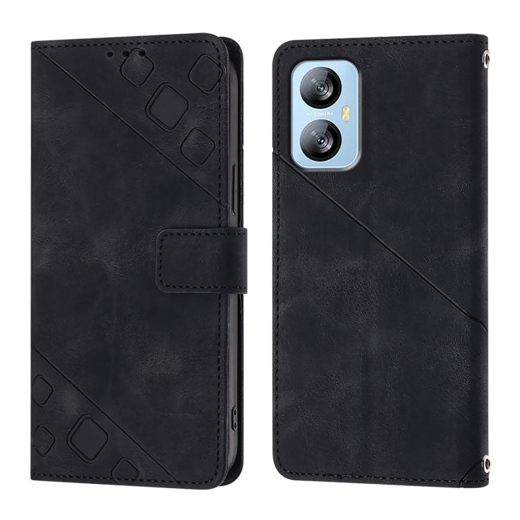 For Blackview A52 Skin Feel Embossed Leather Phone Case
