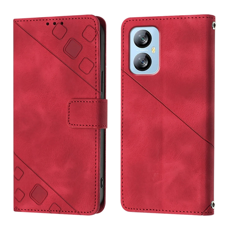 For Blackview A52 Skin Feel Embossed Leather Phone Case