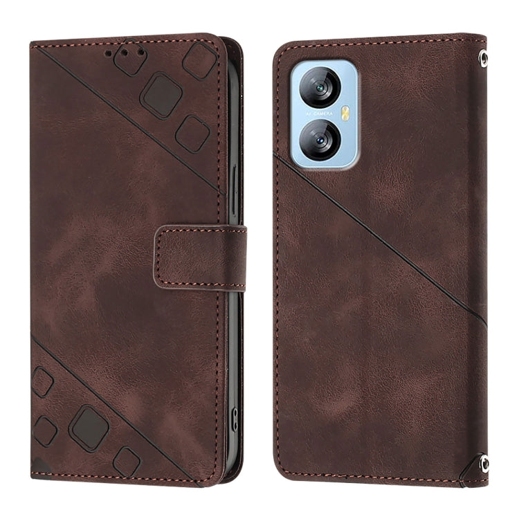 For Blackview A52 Skin Feel Embossed Leather Phone Case