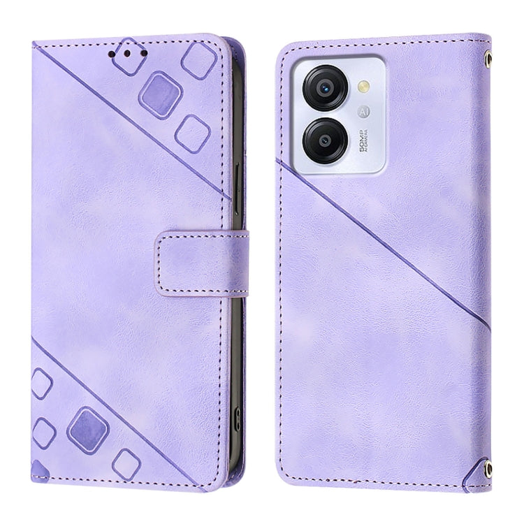 For Blackview Color 8 Skin Feel Embossed Leather Phone Case