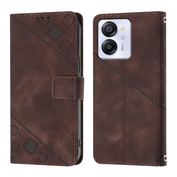For Blackview Color 8 Skin Feel Embossed Leather Phone Case