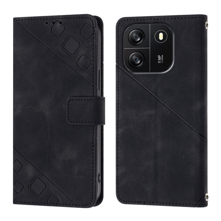 For Blackview Wave 6C Skin Feel Embossed Leather Phone Case