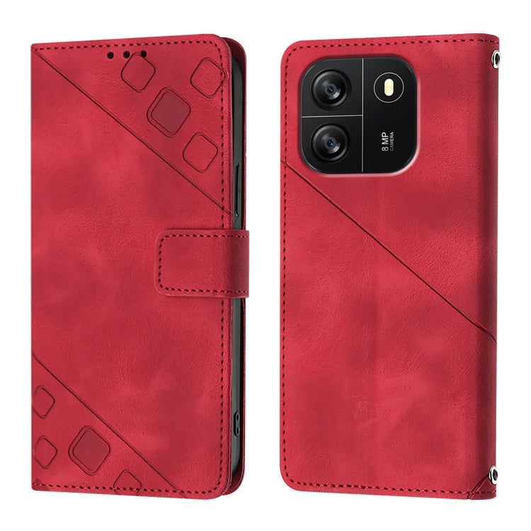 For Blackview Wave 6C Skin Feel Embossed Leather Phone Case