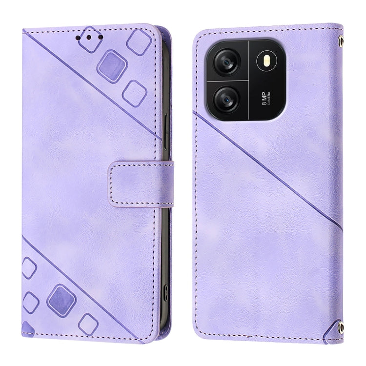 For Blackview Wave 6C Skin Feel Embossed Leather Phone Case