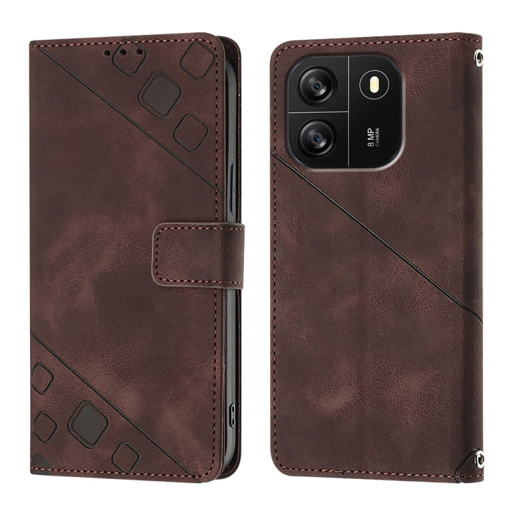 For Blackview Wave 6C Skin Feel Embossed Leather Phone Case