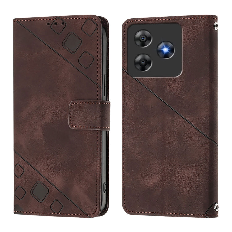 For Blackview Wave 8C Skin Feel Embossed Leather Phone Case