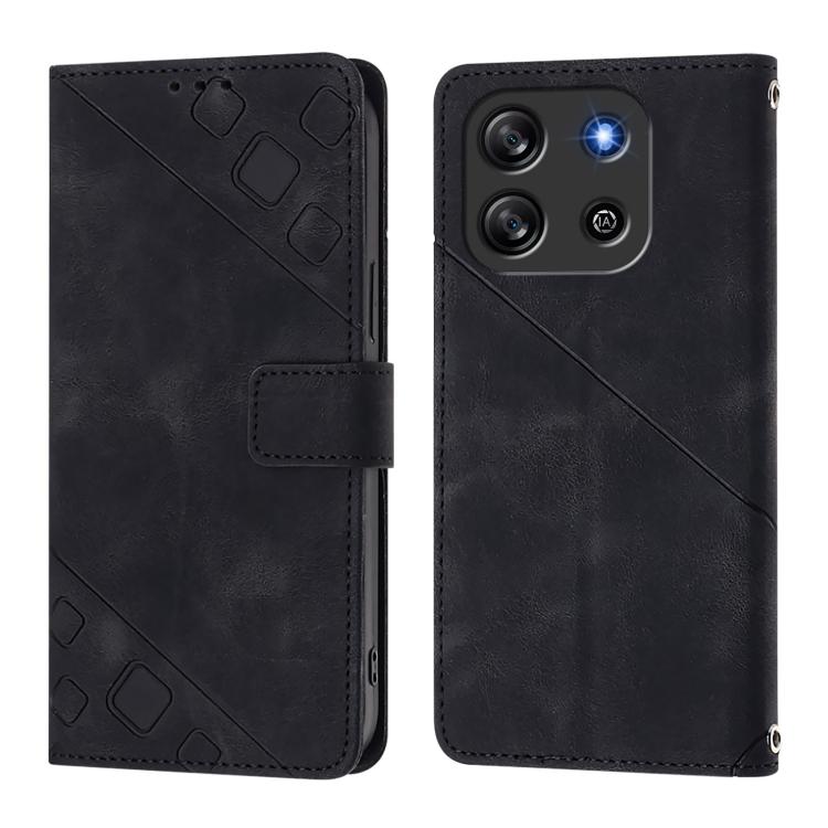 For Blackview Oscal Flat 1C Skin Feel Embossed Leather Phone Case