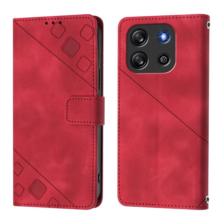 For Blackview Oscal Flat 1C Skin Feel Embossed Leather Phone Case