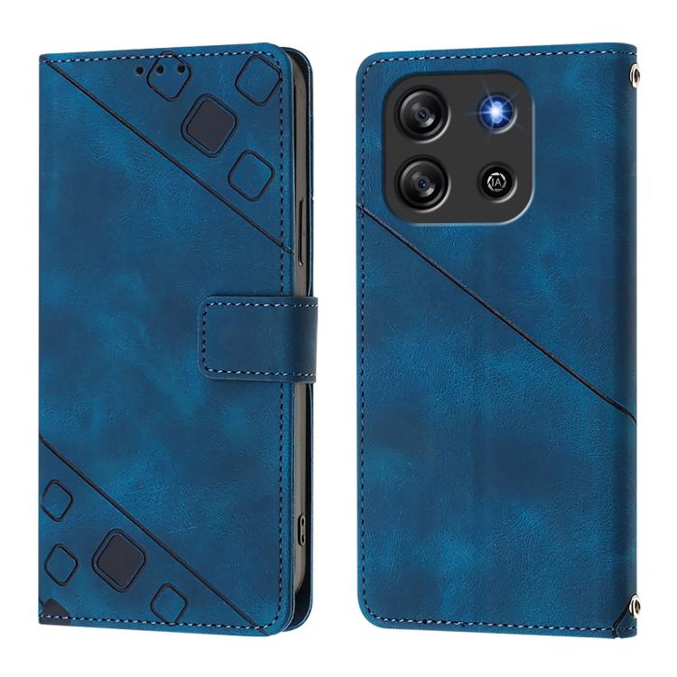 For Blackview Oscal Flat 1C Skin Feel Embossed Leather Phone Case
