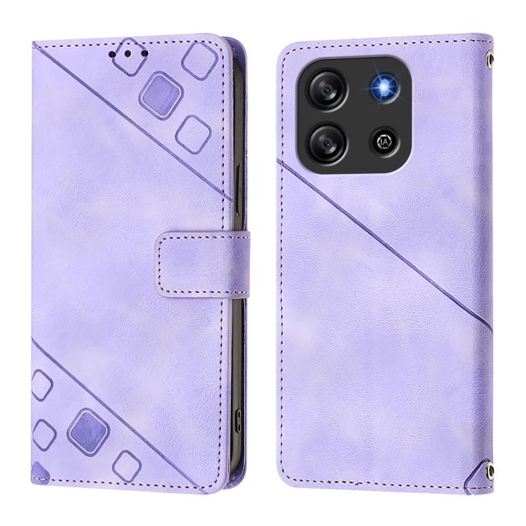 For Blackview Oscal Flat 1C Skin Feel Embossed Leather Phone Case