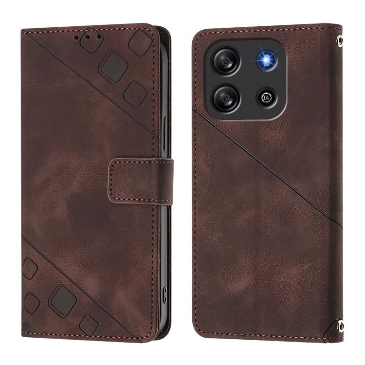 For Blackview Oscal Flat 1C Skin Feel Embossed Leather Phone Case