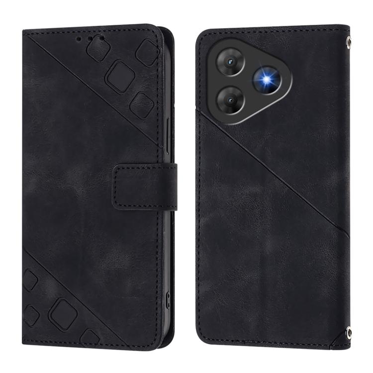 For Blackview Oscal Flat 2 / 2C Skin Feel Embossed Leather Phone Case