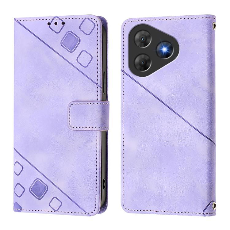 For Blackview Oscal Flat 2 / 2C Skin Feel Embossed Leather Phone Case
