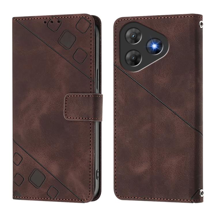 For Blackview Oscal Flat 2 / 2C Skin Feel Embossed Leather Phone Case