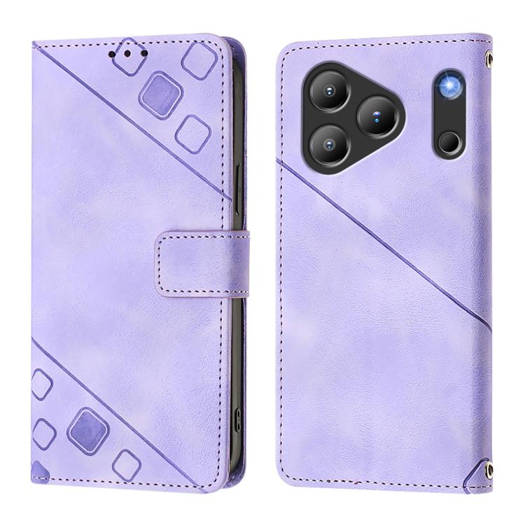 For Blackview Wave 7C Skin Feel Embossed Leather Phone Case