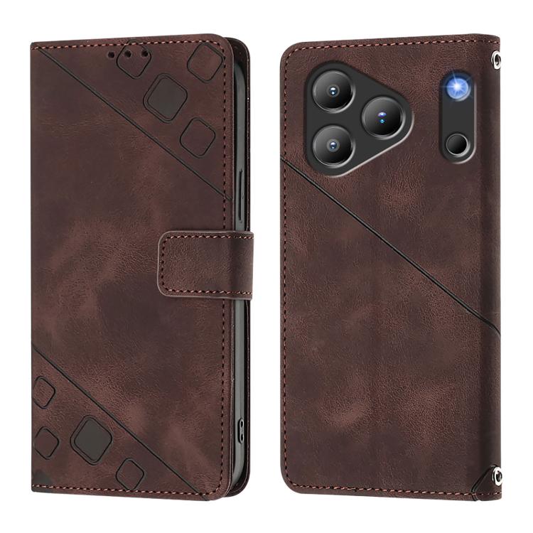 For Blackview Wave 7C Skin Feel Embossed Leather Phone Case