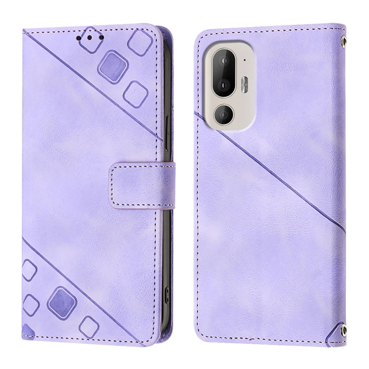 For HTC U24 Pro Skin Feel Embossed Leather Phone Case