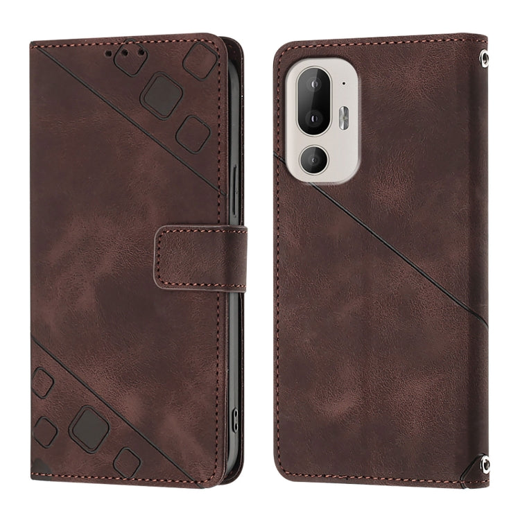 For HTC U24 Pro Skin Feel Embossed Leather Phone Case