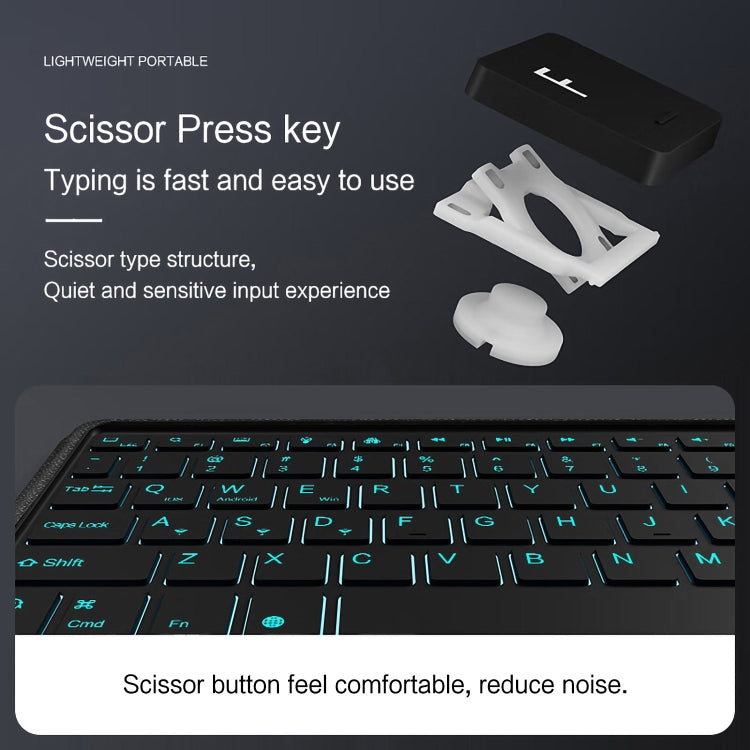 For iPad mini 6 Intelligent Detachable Touch Bluetooth Keyboard Leather Tablet Case with Backlight/Pen Slot - Black