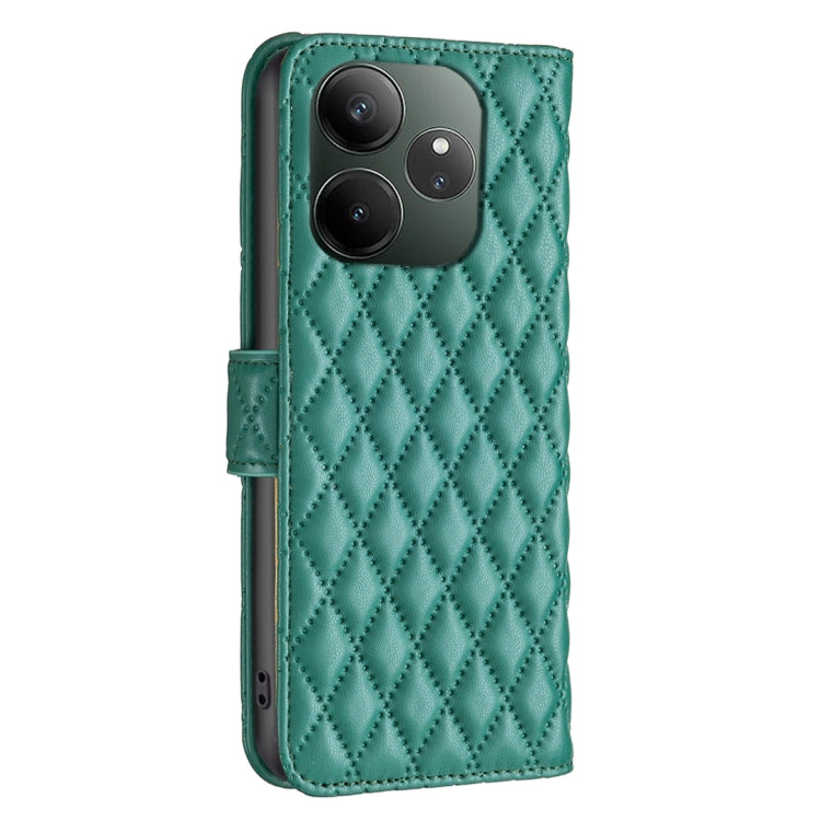 For Realme GT 6 / GT 6T Diamond Lattice Wallet Flip Leather Phone Case