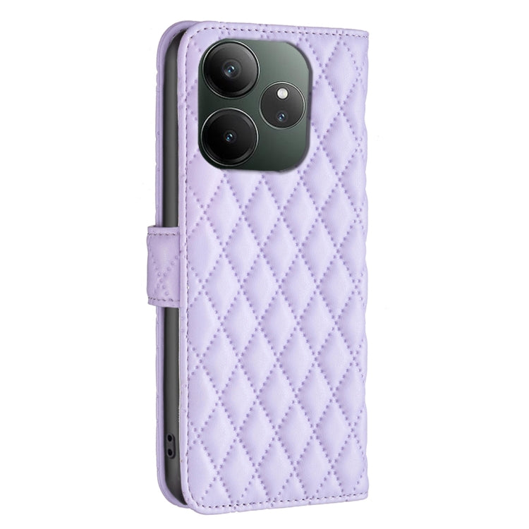 For Realme GT 6 / GT 6T Diamond Lattice Wallet Flip Leather Phone Case