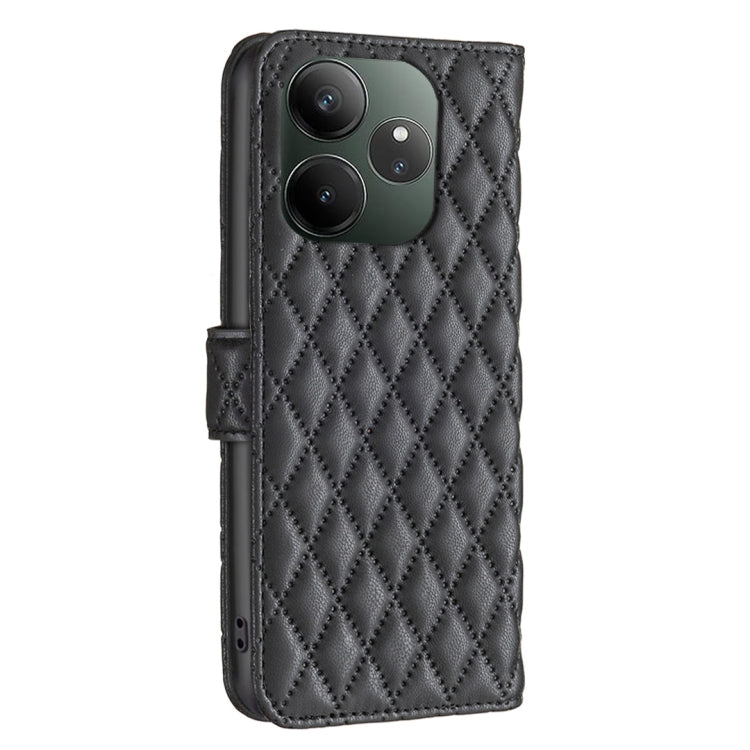 For Realme GT 6 / GT 6T Diamond Lattice Wallet Flip Leather Phone Case