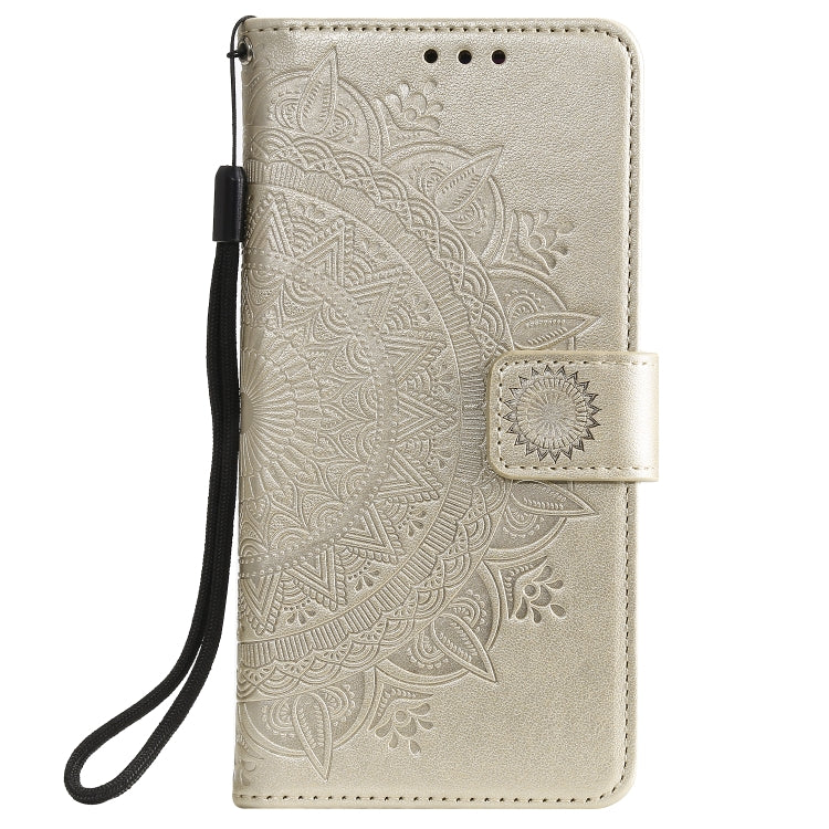For Xiaomi Poco F6 Totem Flower Embossed Leather Phone Case with Lanyard