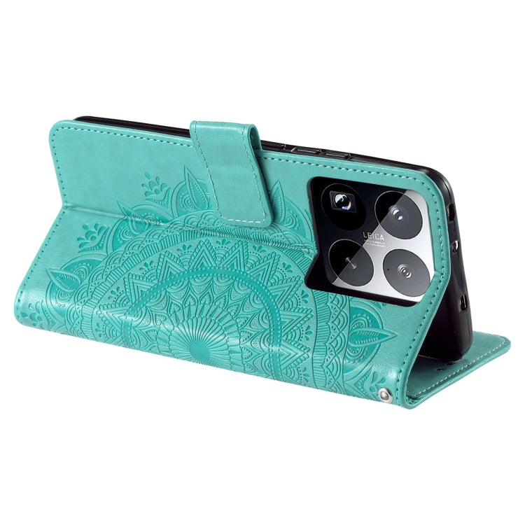 For Xiaomi 15 Pro Totem Flower Embossed Leather Phone Case with Lanyard
