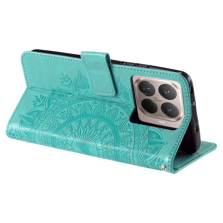 For Xiaomi 15T Pro Totem Flower Embossed Leather Phone Case with Lanyard