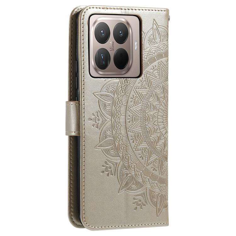 For Xiaomi 15T Pro Totem Flower Embossed Leather Phone Case with Lanyard