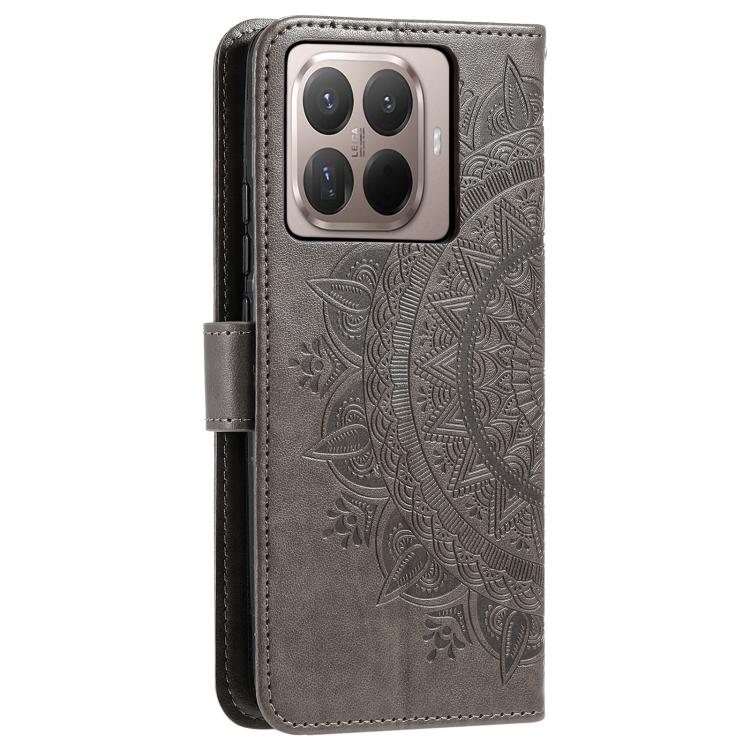 For Xiaomi 15T Pro Totem Flower Embossed Leather Phone Case with Lanyard