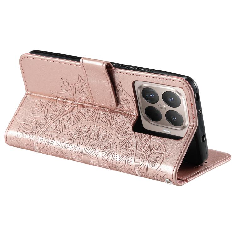 For Xiaomi 15T Pro Totem Flower Embossed Leather Phone Case with Lanyard