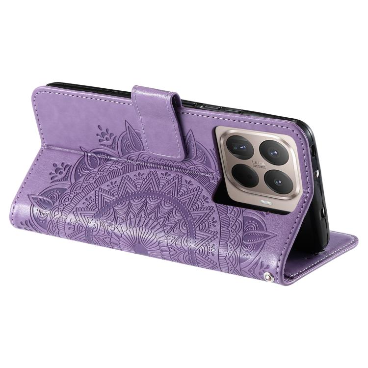 For Xiaomi 15T Pro Totem Flower Embossed Leather Phone Case with Lanyard