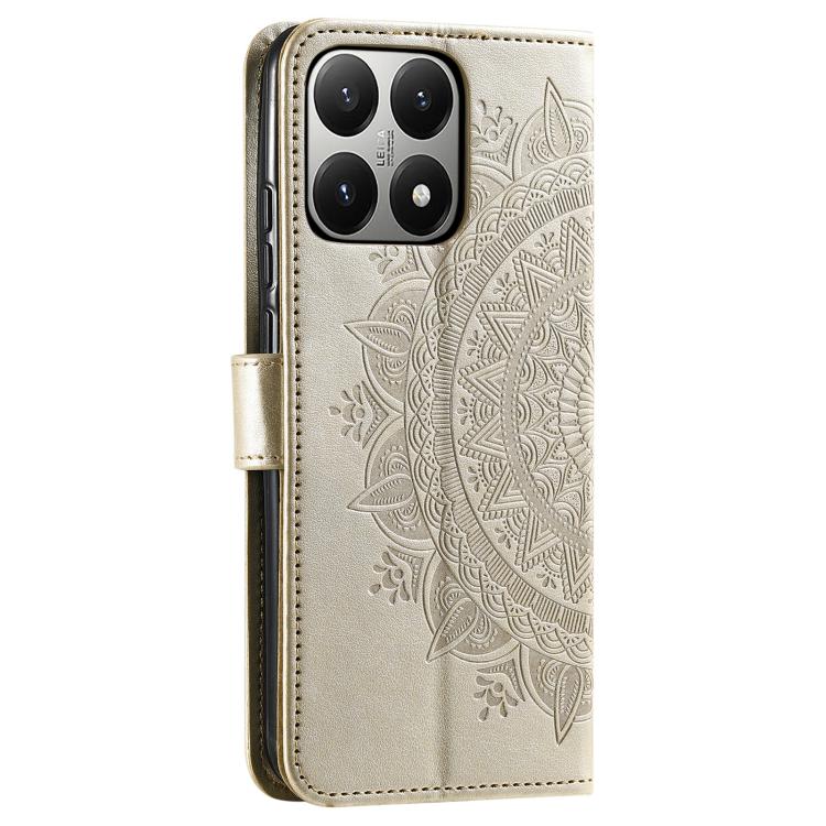 For Xiaomi 15T Totem Flower Embossed Leather Phone Case with Lanyard