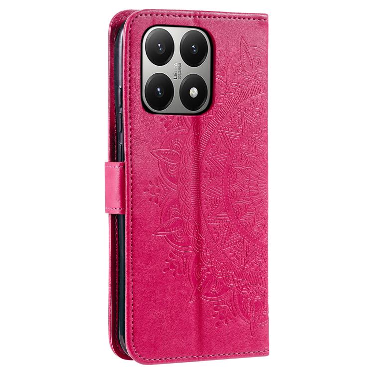 For Xiaomi 15T Totem Flower Embossed Leather Phone Case with Lanyard