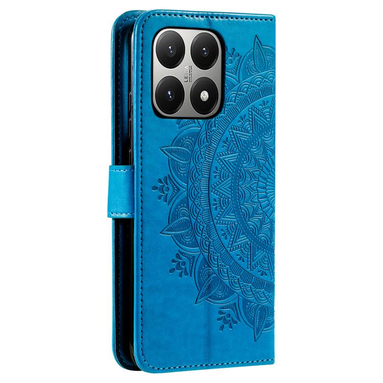 For Xiaomi 15T Totem Flower Embossed Leather Phone Case with Lanyard
