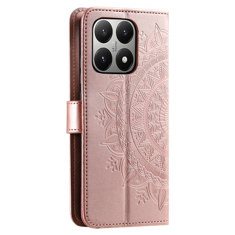 For Xiaomi 15T Totem Flower Embossed Leather Phone Case with Lanyard