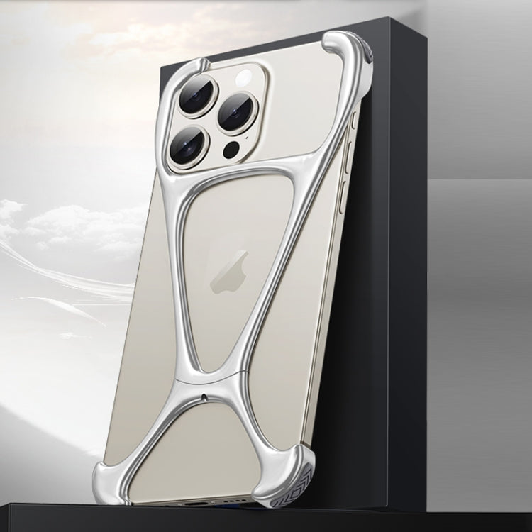 For iPhone 15 Pro Max Hercules Zinc Alloy Borderless Metal Phone Case