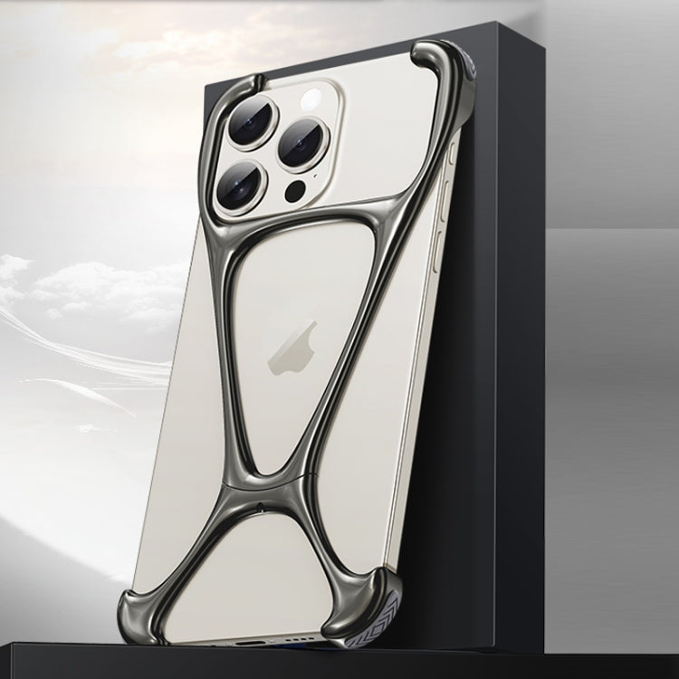 For iPhone 15 Pro Hercules Zinc Alloy Borderless Metal Phone Case