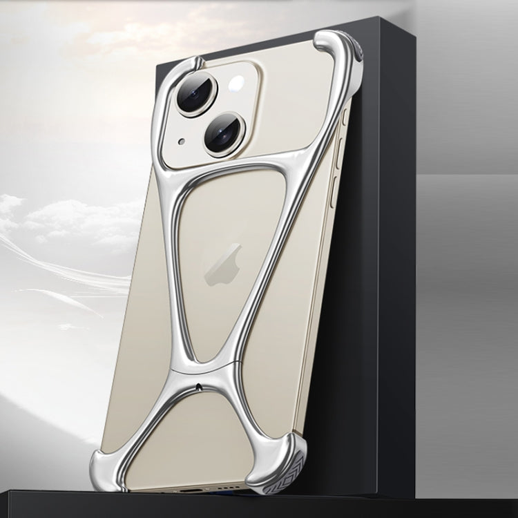 For iPhone 15 Hercules Zinc Alloy Borderless Metal Phone Case