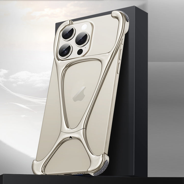 For iPhone 14 Pro Hercules Zinc Alloy Borderless Metal Phone Case